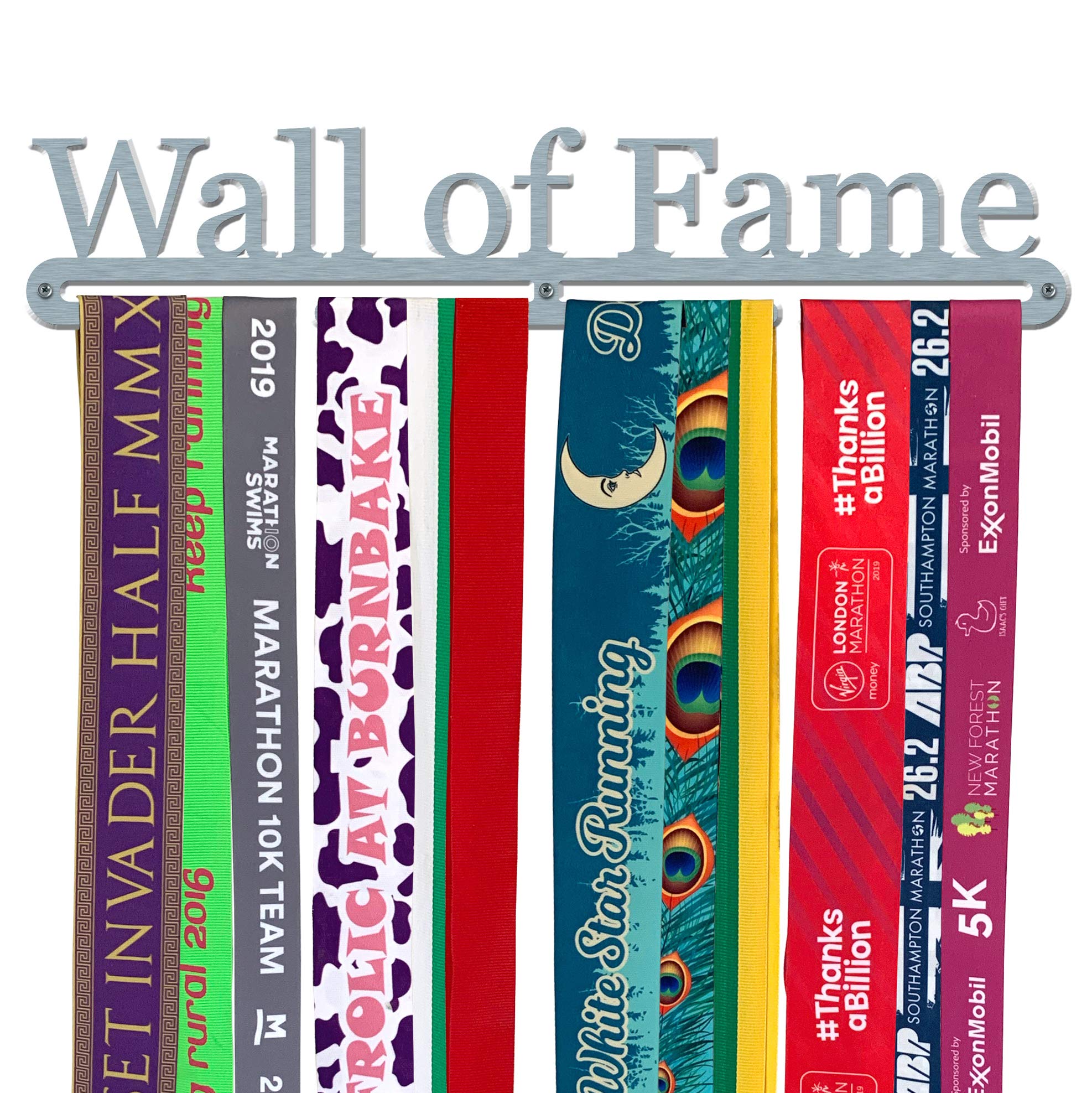 'Wall of Fame' LARGE Medal Hanger Display Holder Brushed Stainless Steel - Made in Britain