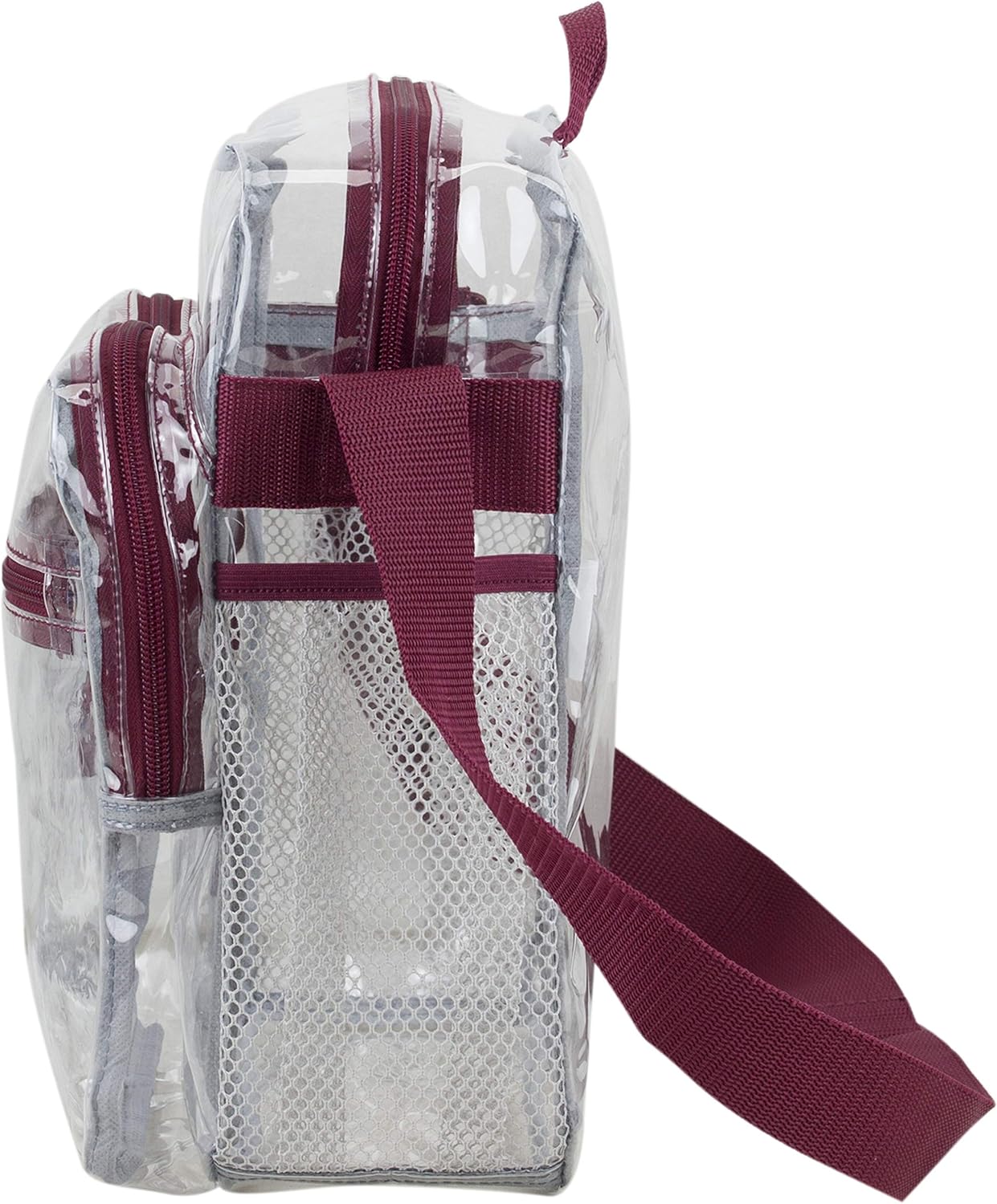 Eastsport Clear Stadium Messenger Bag with Side Mesh Pockets