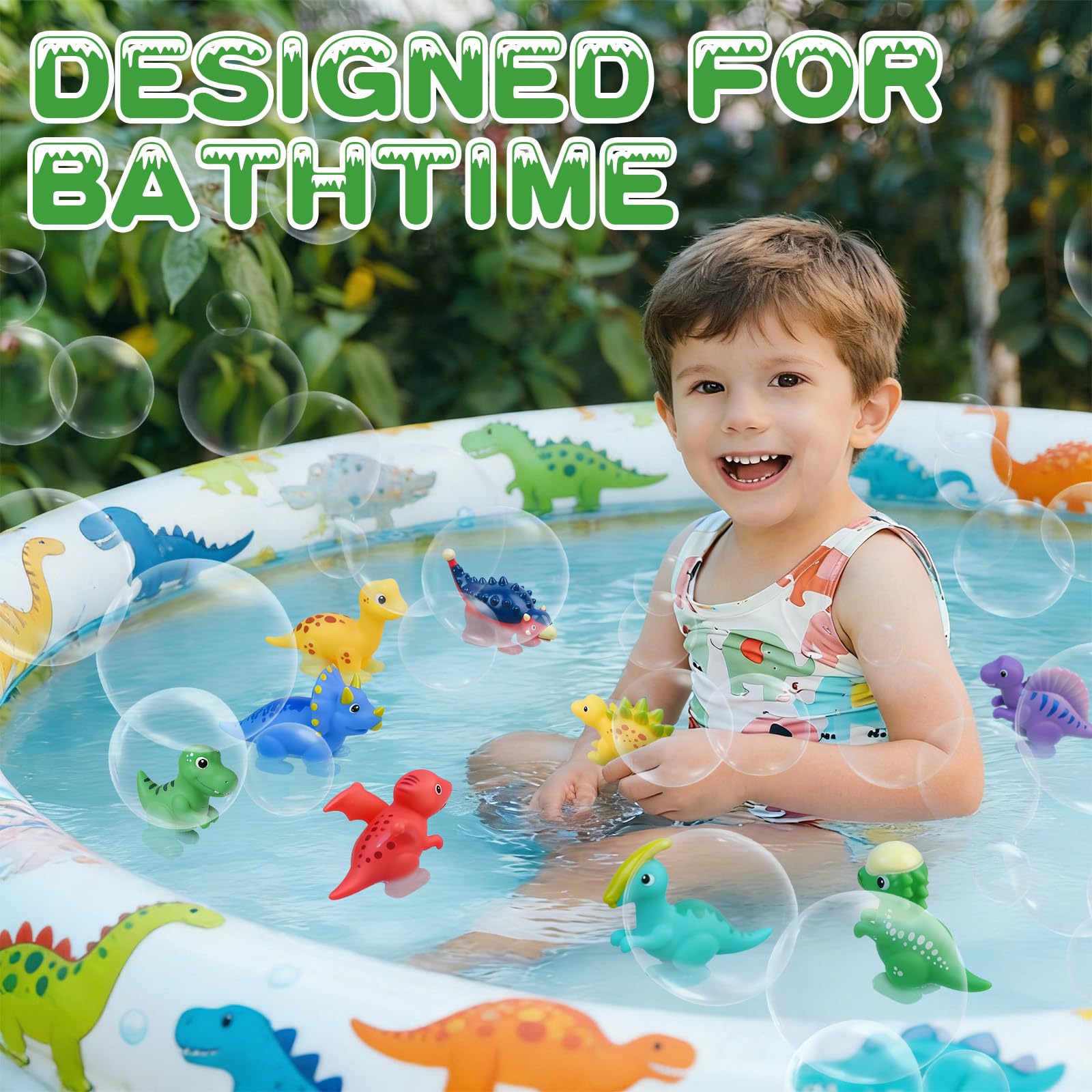 Dinosaur Bath Toys for Kids - Mold Free! -4
