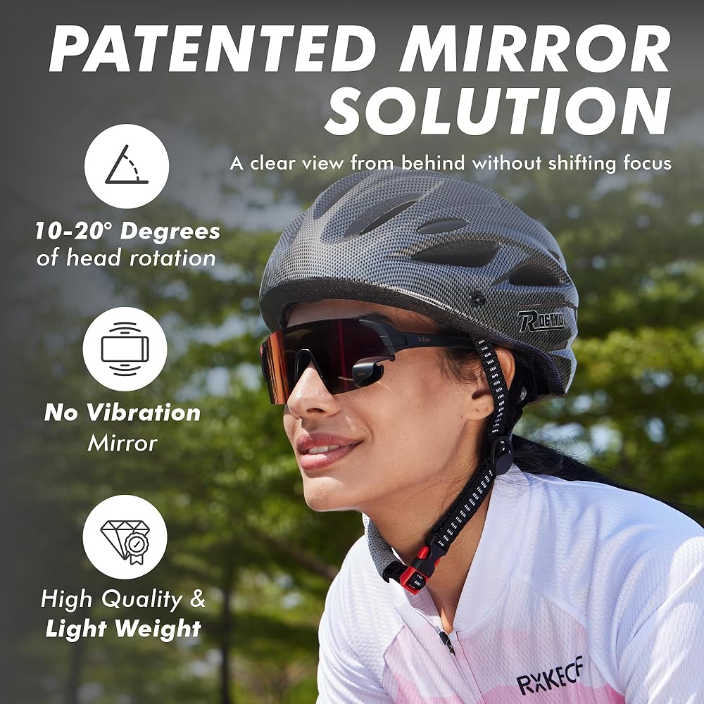 TriEye アイウェア サイクリングメガネ バックミラー付き Amazon | TriEyeサイクリンググラス - バックミラー付き