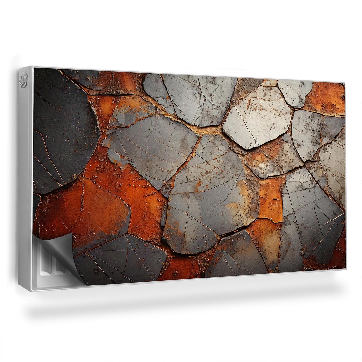 Cubierta magnética para radiador 110x60cm de estilo industrial con textura de piedra abstracta