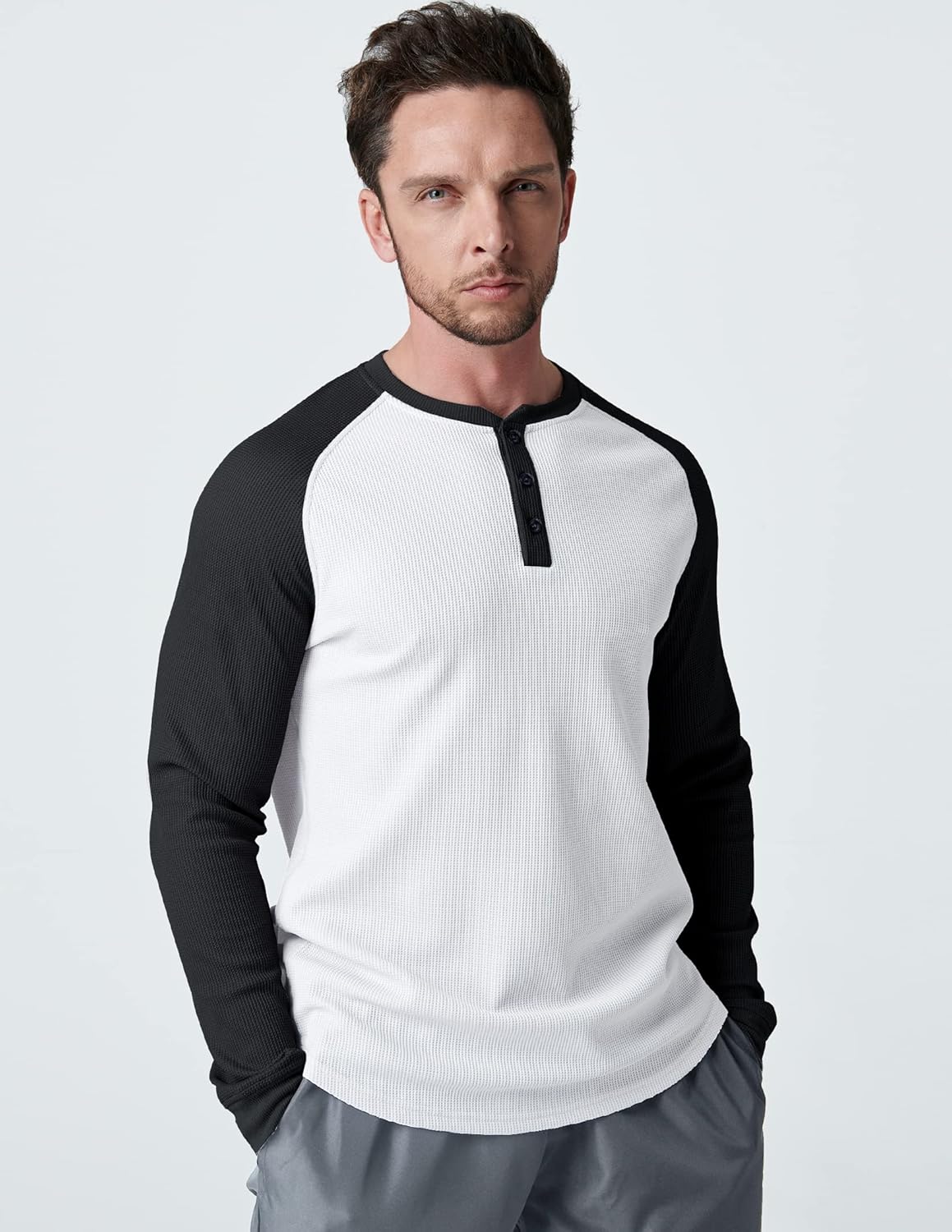 Liberty Pro 3 Pack Mens Waffle Henley Thermal Long Sleeve Shirts, Casual Fitted Fall Shirts for Men - Image 5