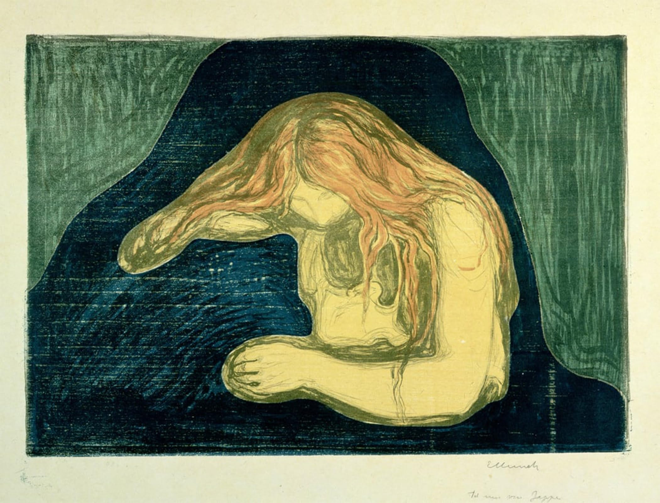 ARTXLXXBN Famous Painting Art Wall Decor Abstract Art Picture Vampire by Edvard Munch Animal Pictures for Home Decor 60x90cm