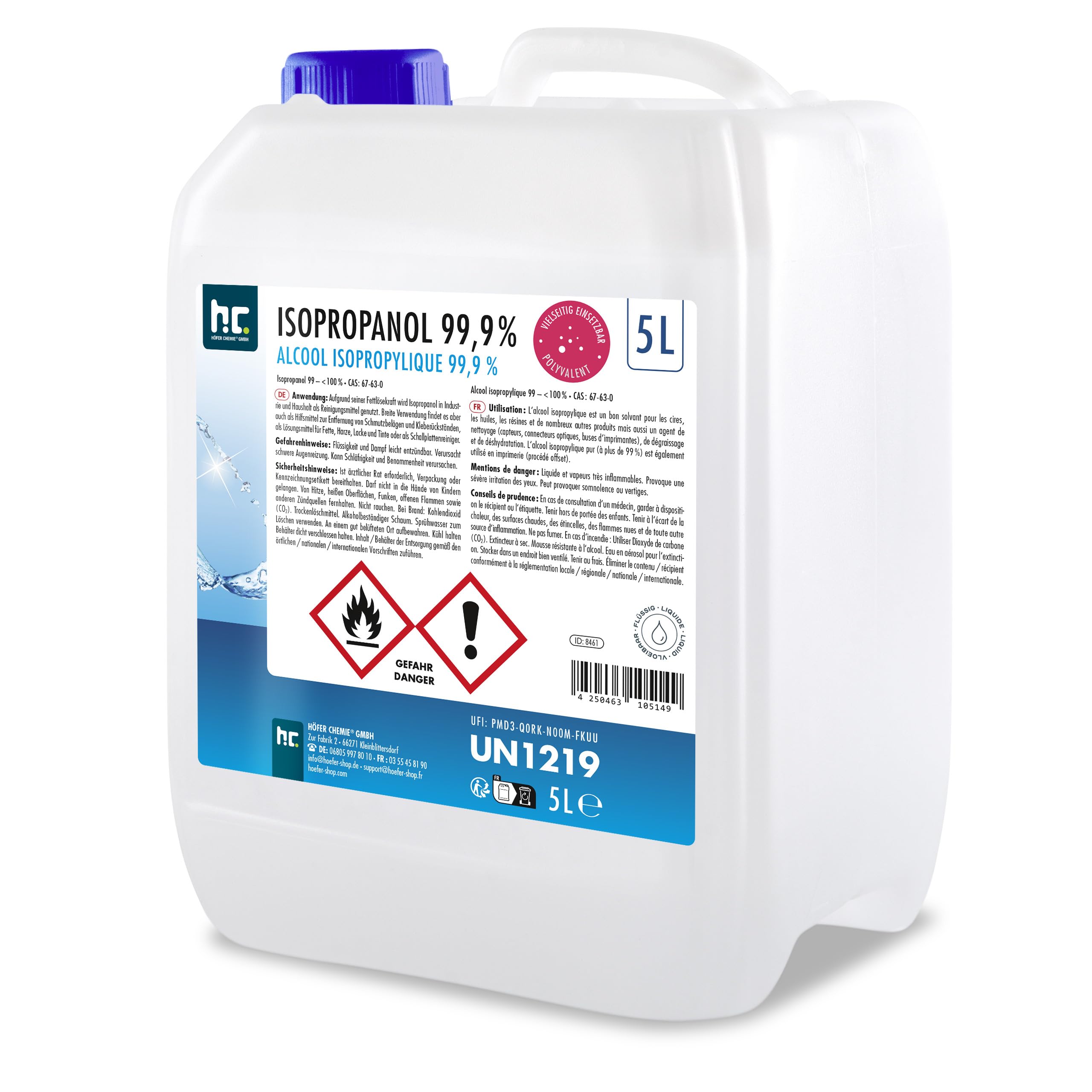 Höfer Chemie 5 L Isopropanol 99,9% in Kanistern