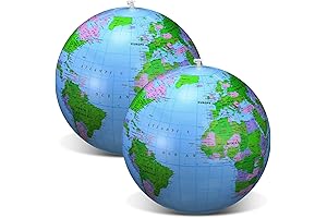 Pangda 2 Pack Inflatable Globe Blow up World Globe Beach Ball Globe for Party Bags