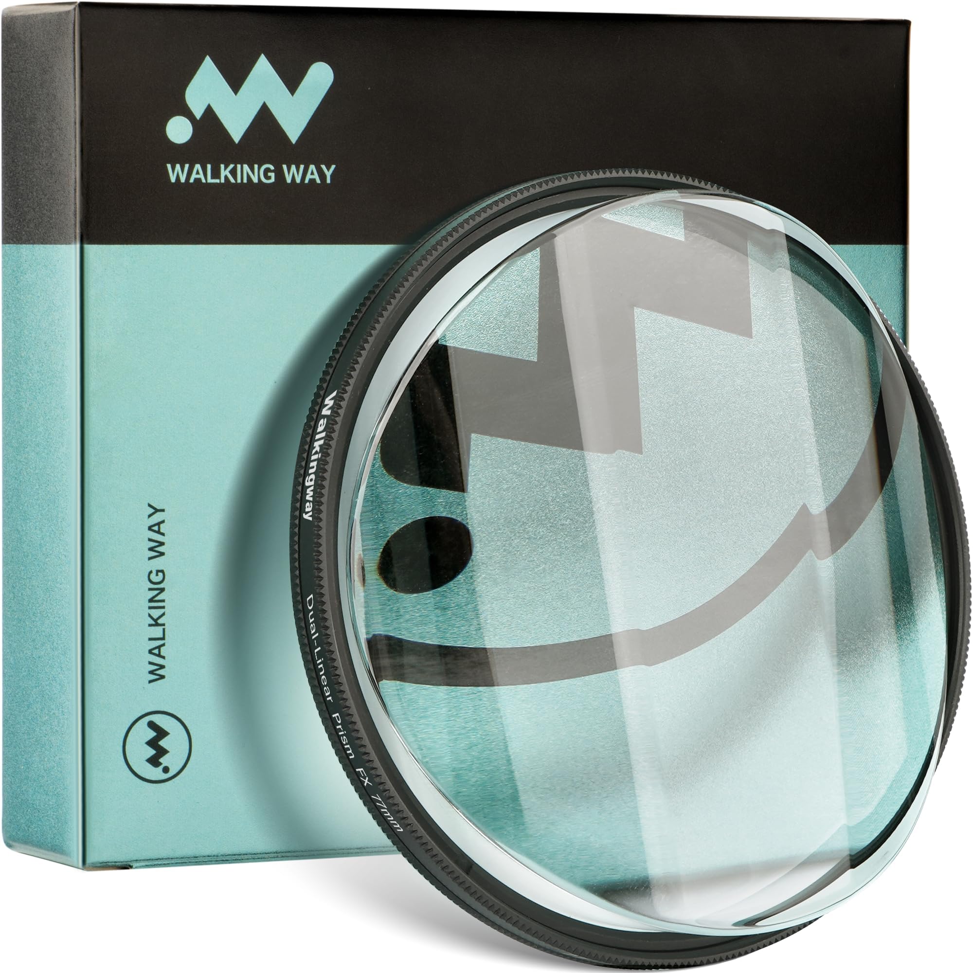 WalkingWay 62 mm Double Stretch Effect Prism Filter, K9 Optical Glass Rotating Ghost Filter with Long Exposure Delay Effect