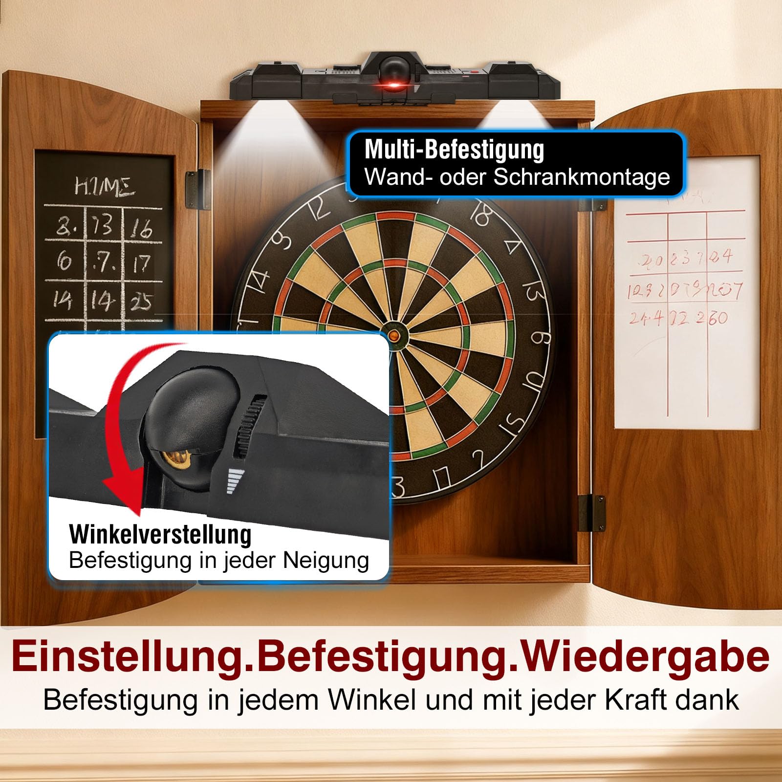 Laser Dart Throw/Toe Line Marker, Verstellbare Laser Throw Line für Bristle oder Elektronische Dart Board, enthalten USB-Kabel, Montagehalter und Wandabstand
