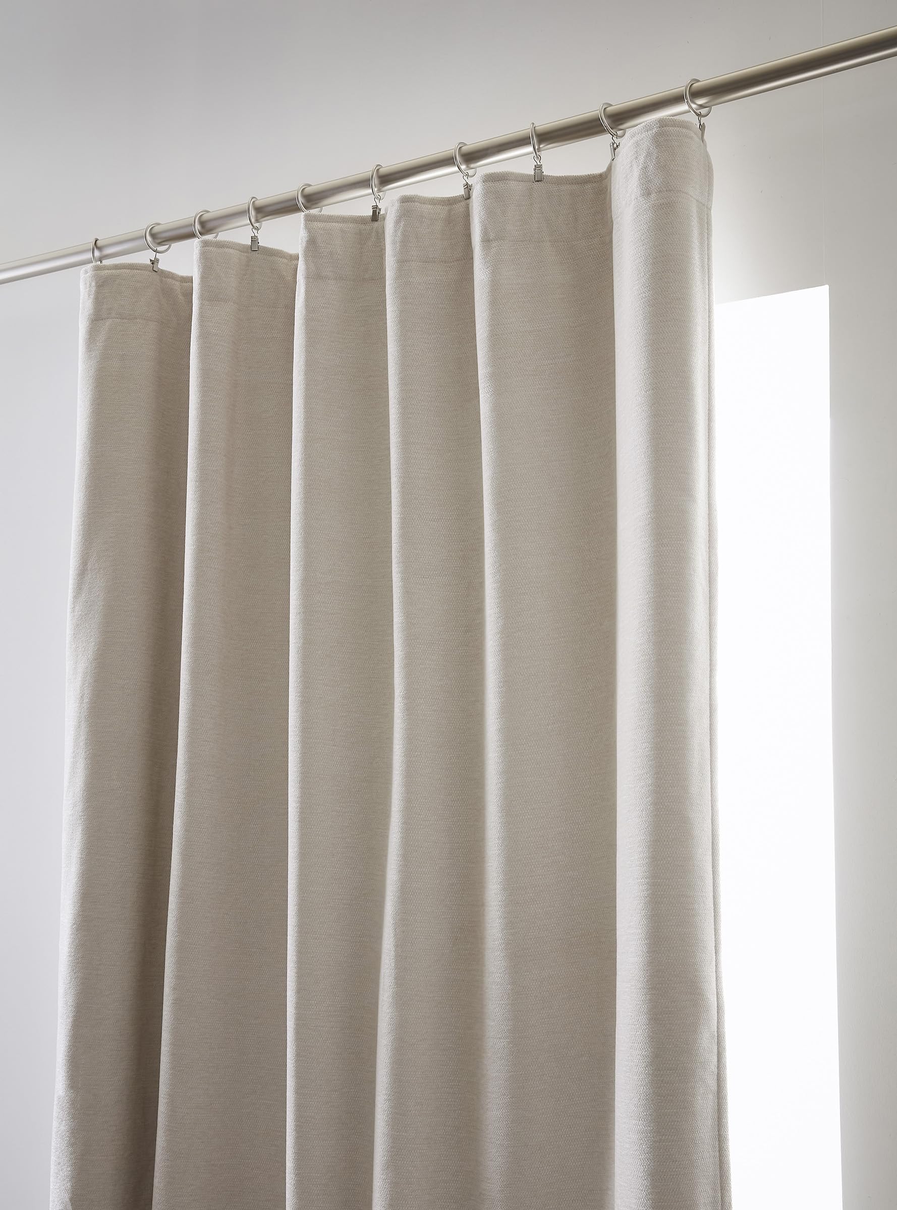Lot de 2 Rideaux occultant phonique et Thermique doublé Polaire Galon fronceur Bjorn 100% Opaque Le Fil d'Ariane (Pampa)