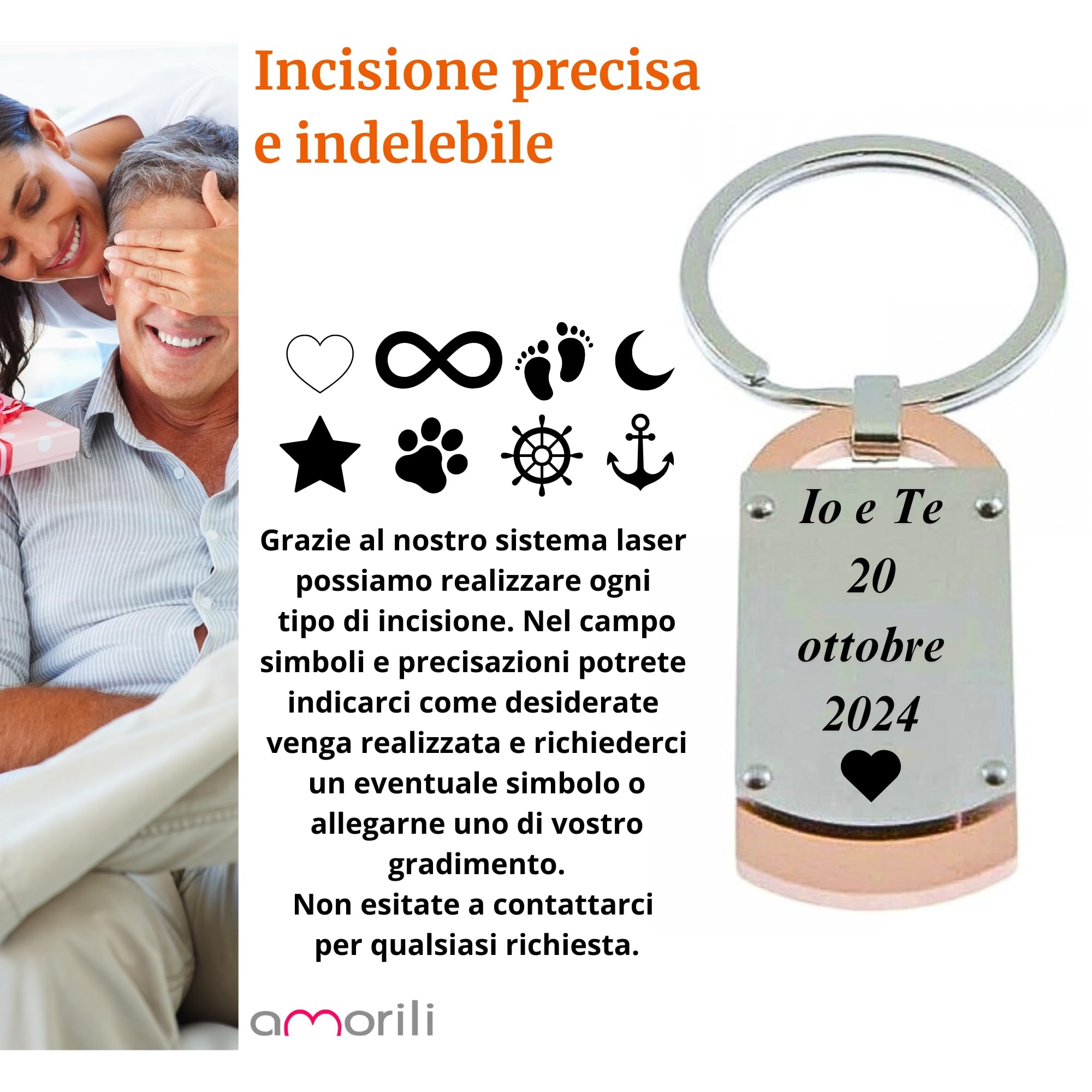 Portachiavi uomo piastra acciaio prt0036