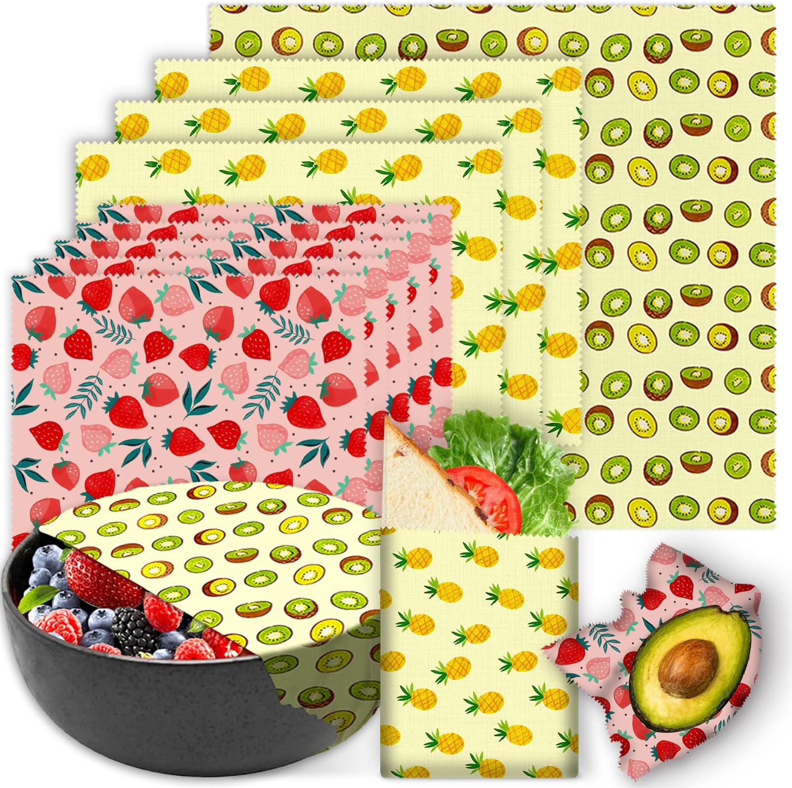 Reusable Beeswax Food Wrap Beeswax Wraps 4 Pack with