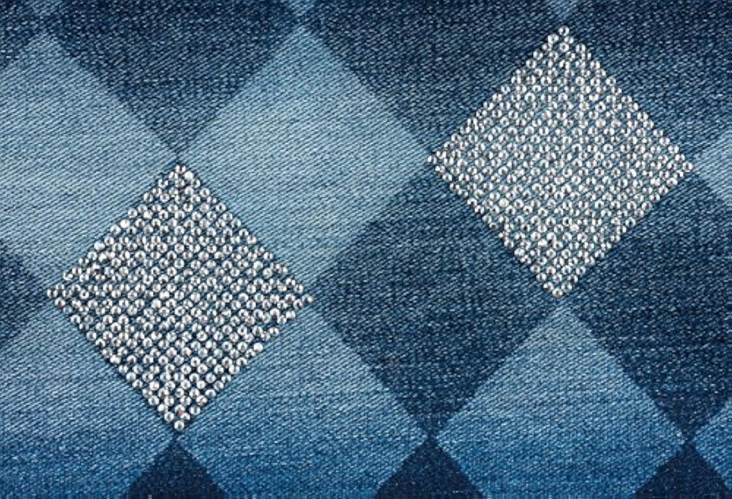 Laeacco 7x5ft Photography Background Jeans Inlaid Rhinestone Photo Booth Props Diamond Denim Background Slant Lattice Square Clothes Backdrops for