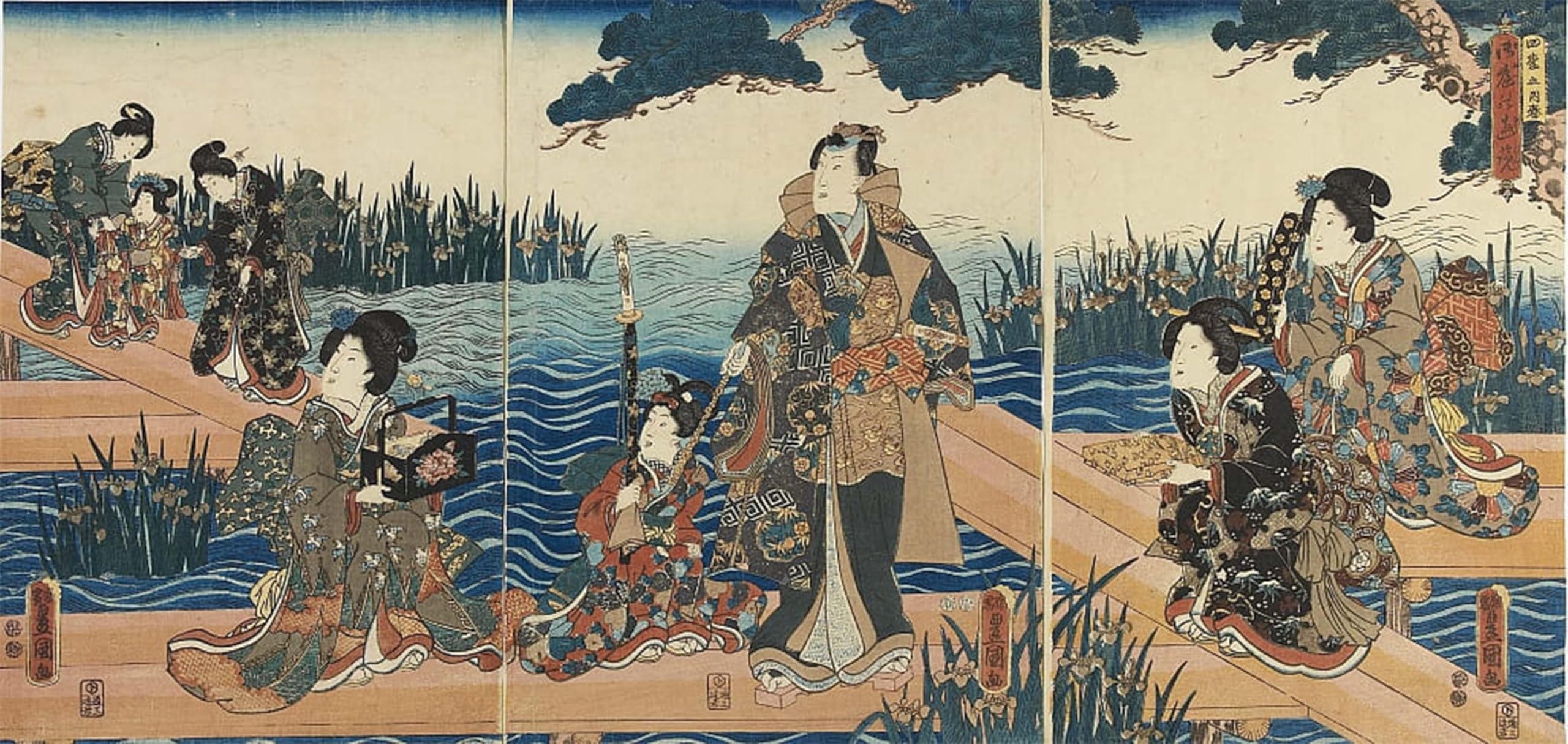 ARTXLXXBN Famous Painting Art Wall Decor Abstract Art Picture four Seasons Spring by Utagawa Kunisada Animal Pictures for Home Decor 60x90cm