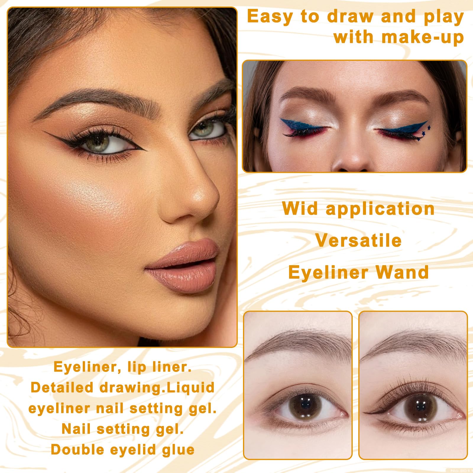 Einweg-Eyeliner-Pinsel-Set, ultrafeine Spitze, Eyeliner, Applikator, Kosmetik-Wimpernpinsel, Applikator, schwarz, Make-up, Eyeliner, Lippenstift, 150 Stück
