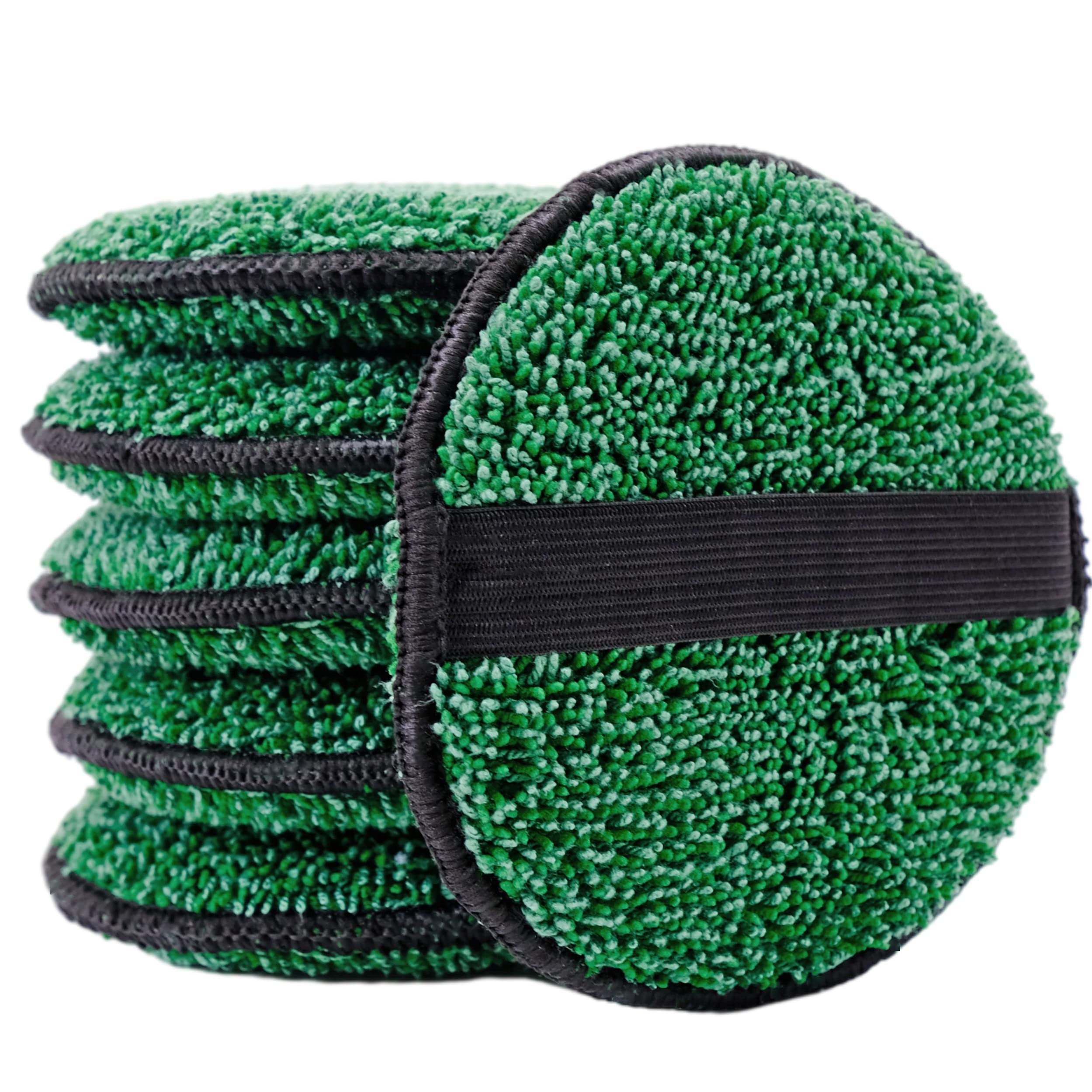 Polyte Microfiber Buffing and Cleaning Pad (6 Pack, 5 in Round, Green)
