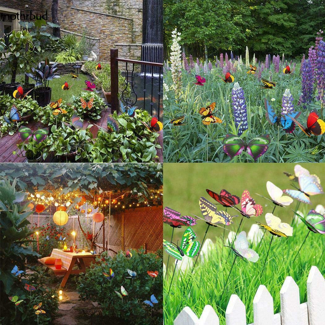 24 Papillons Et Libellules De Jardin Colorés Sur Tiges - Décoration Extérieure