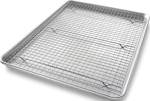 USA Pan Extra Large Sheet Baking Pan and Cooling Rack Set, Nonstick, Made in USA