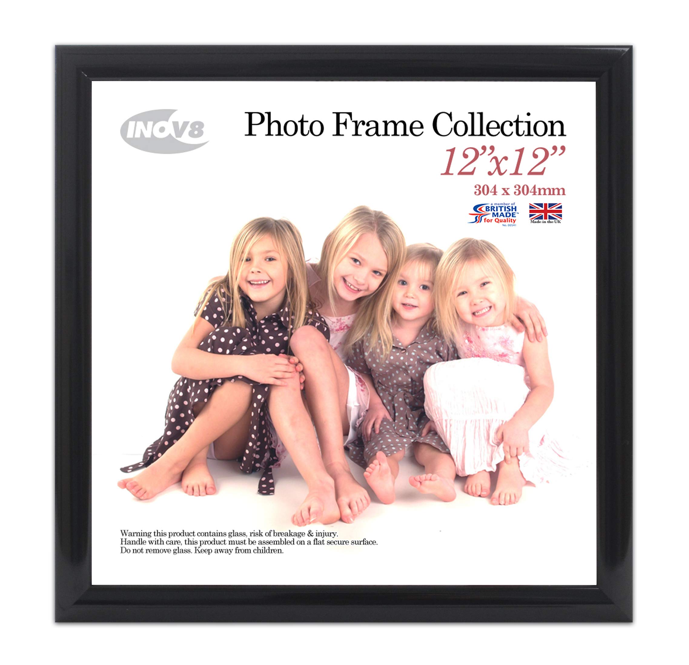 Inov8 Framing Photo Frame Black 12x12 1PK, Wood