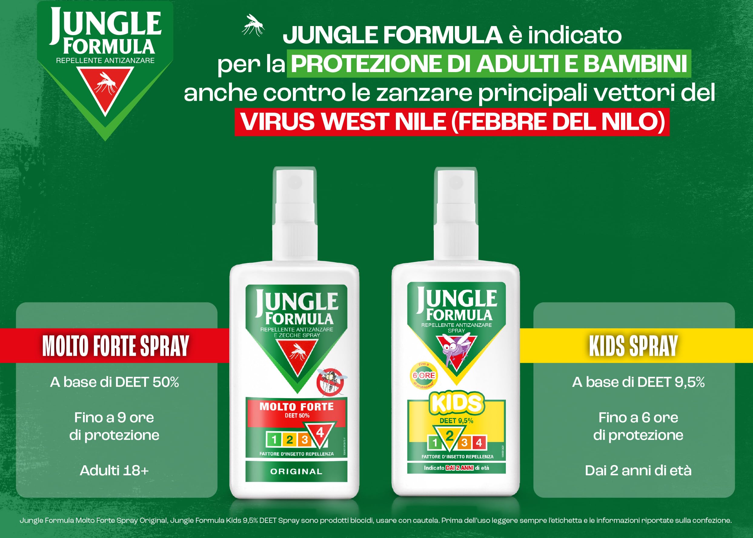 Jungle Formula Molto Forte Spray Repellente antizanzare - Fino a 9 ore di protezione - Zanzare, zecche, insetti aggressivi - Deet 50% - Condizioni estreme, viaggi tropicali e zone infestate - 75 ml