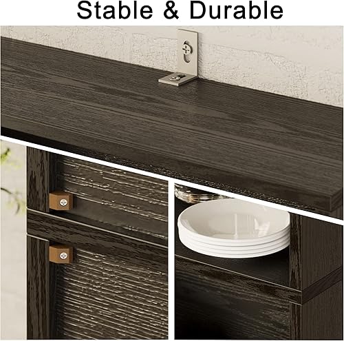 Vista 7 de IRONCK Estanterías y librerías industriales de pie con puertas, 6 estantes de almacenamiento en exhibición, estante de 70 pulgadas de altura