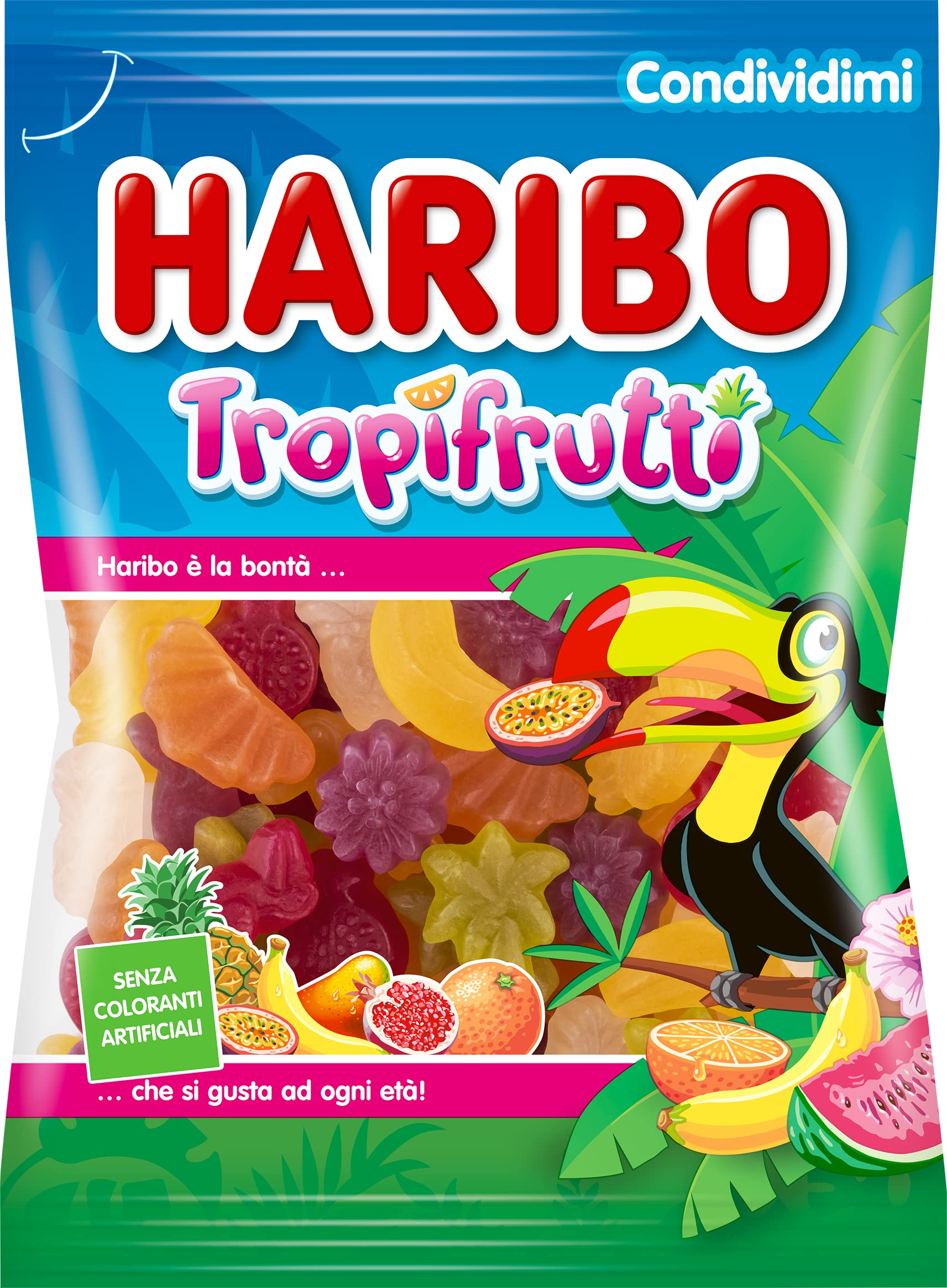Haribo Tropifrutti, Caramelle Gommose, Gusto Frutta, 175gr