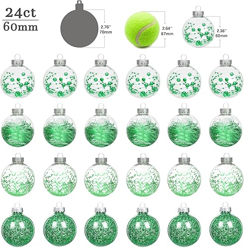 Miniatura 2 de AMS Adornos de Bolas de Navidad Transparentes de 24ct, 2.36''60mm Bolas Colgantes de Navidad Irrompibles, Juego de Esferas para Árbol de Navidad con