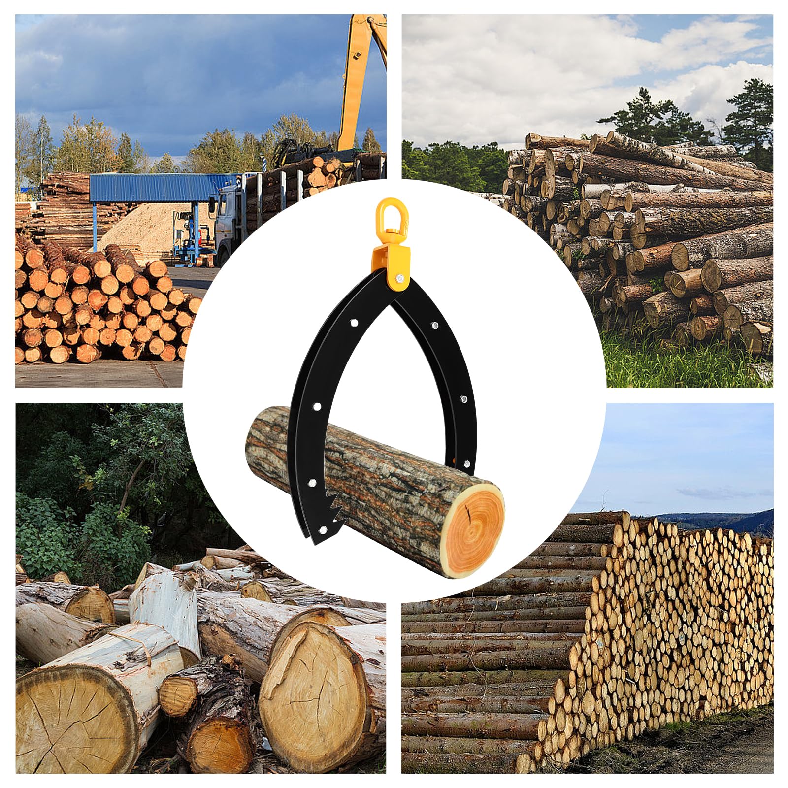 Pinza per legno, 1500 kg, 32", per sollevamento e trazione di tronchi