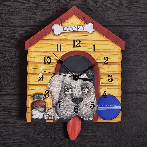 Miniatura 2 de Lucky Dog - Reloj de pared con péndulo, hecho a mano en los Estados Unidos