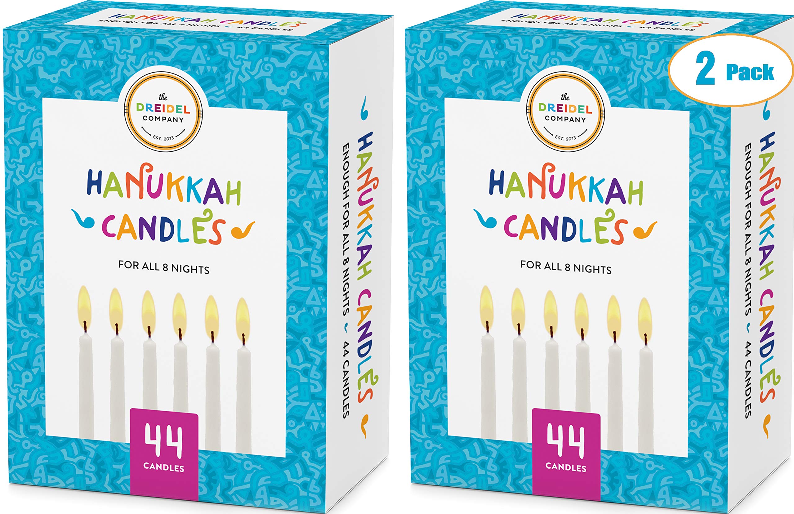 The Dreidel CompanyMenorah Candles Chanukah Candles 44 White Hanukkah Candles for All 8 Nights of Chanukah (2-Pack)
