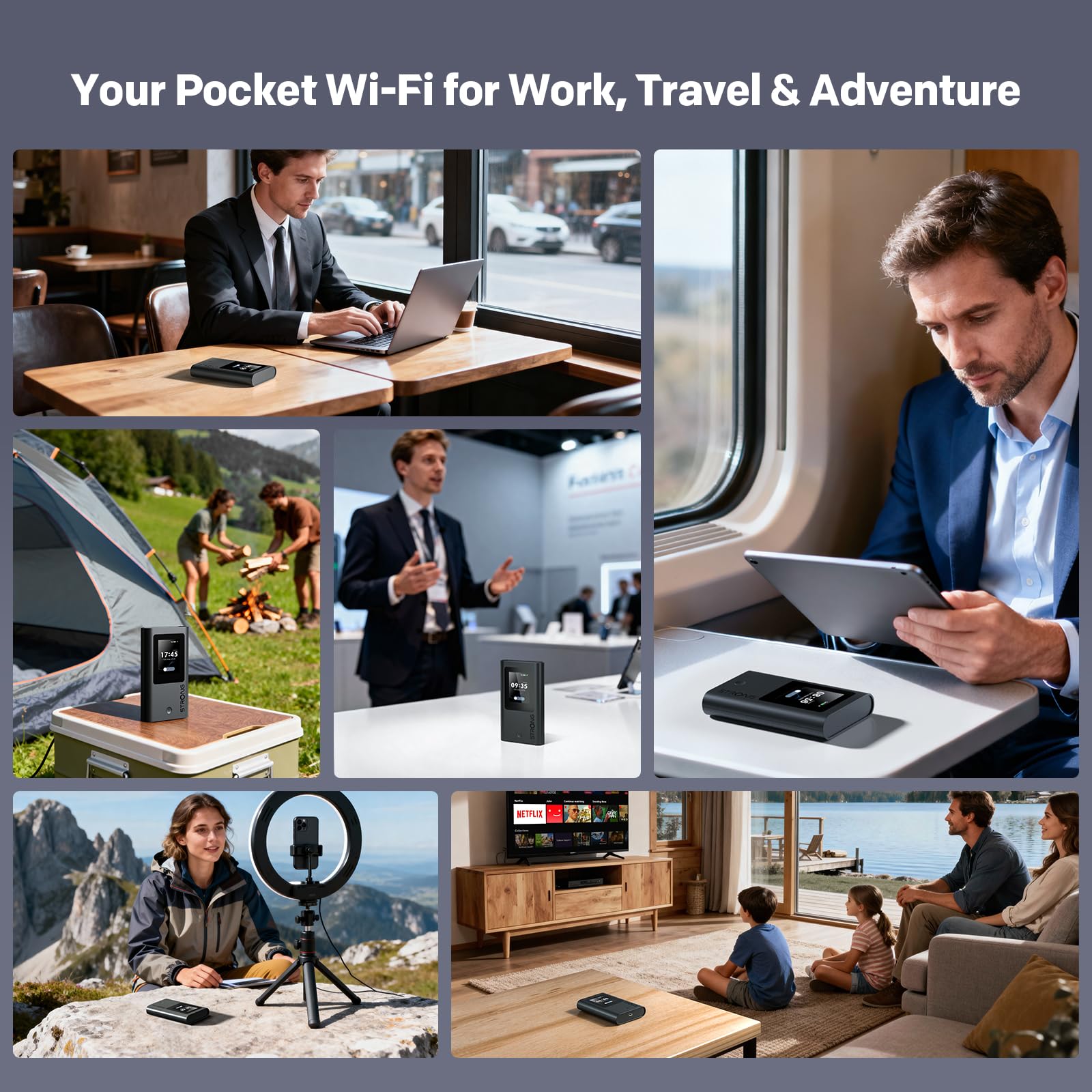 STRONG 5G+ HOPI Router 5G Portatile senza SIM fisica, WiFi 6 AX1800
