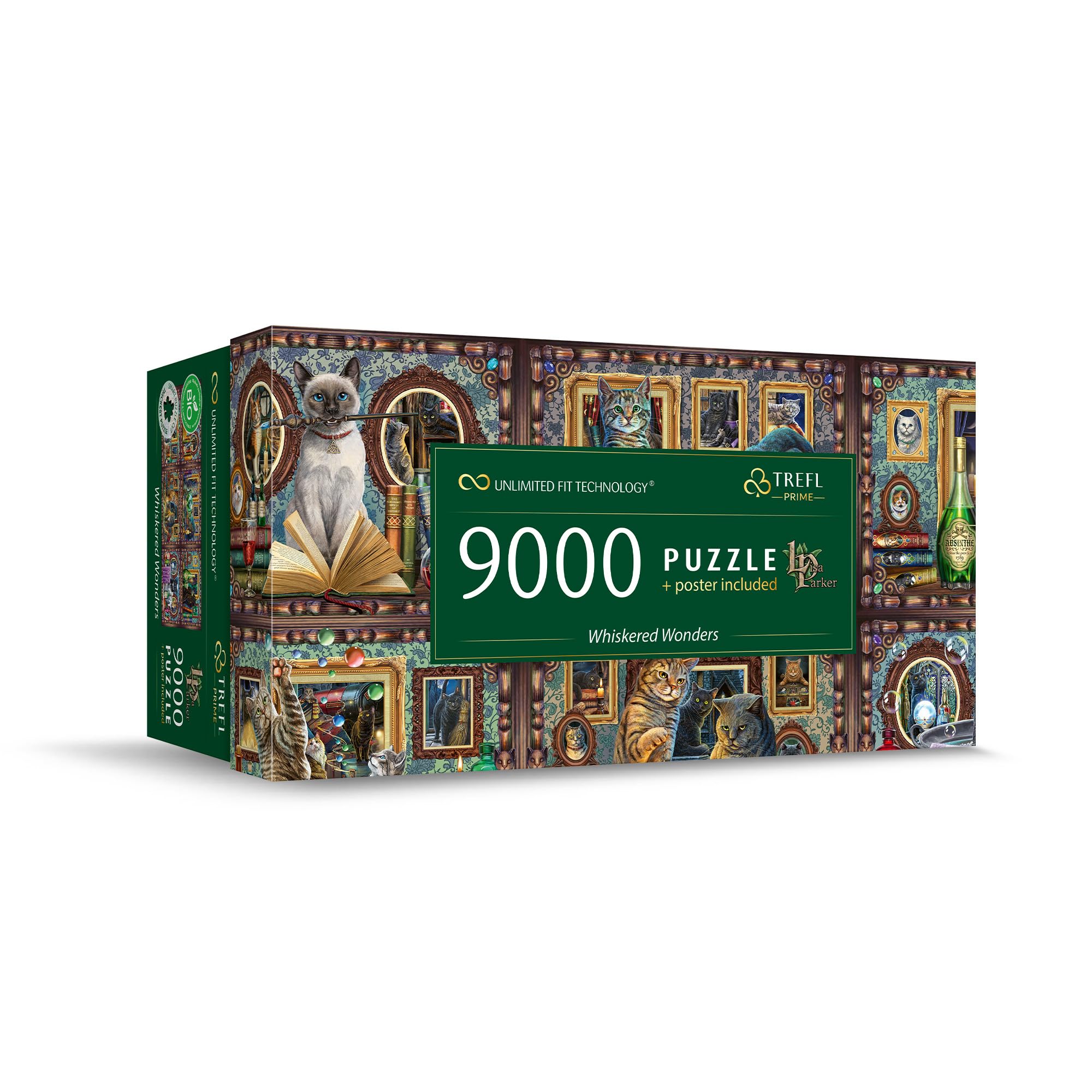 Trefl Prime UFT: Whiskered Wonders-9000 Pieces, Lisa Parker, Large Jigsaw Puzzle, Cardboard with Extra Thickness, BIO, EKO, Fun for Adults and Children from 12 Years, Multicoloured, 81035