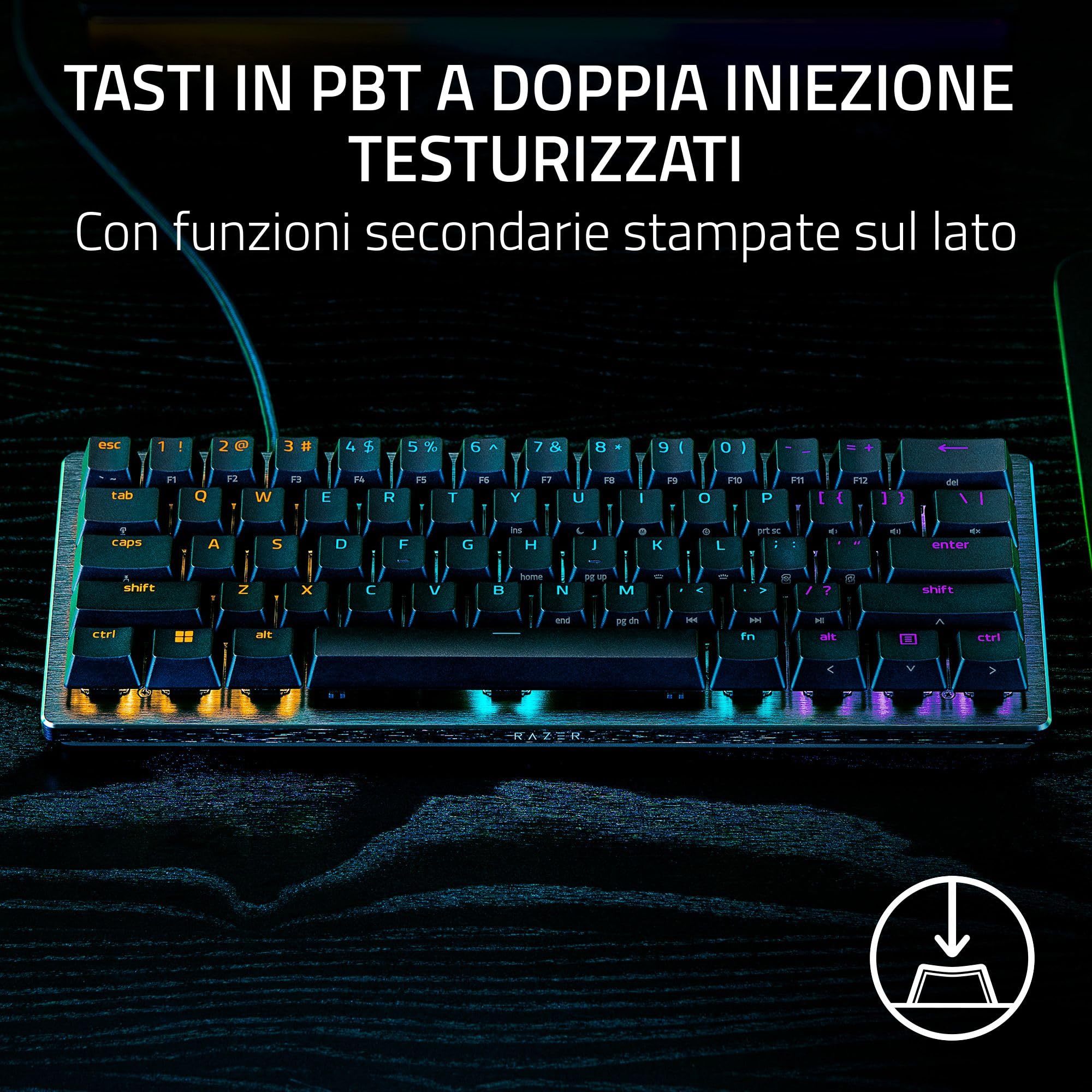 Razer Huntsman V3 Pro Mini - PC Tastiera ottica analogica 60% per esport (Modalità Attivazione Rapida, Metodo di pulsazione/Snap Tap, Regolazioni rapide integrate) US-Layout | Nero