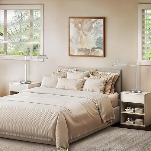 Miniatura 8 de VONLUCE Lámpara LED de escritorio de farmacia, brazo oscilante, diseño industrial para lectura, manualidades, trabajo, LED de 10 W, altura