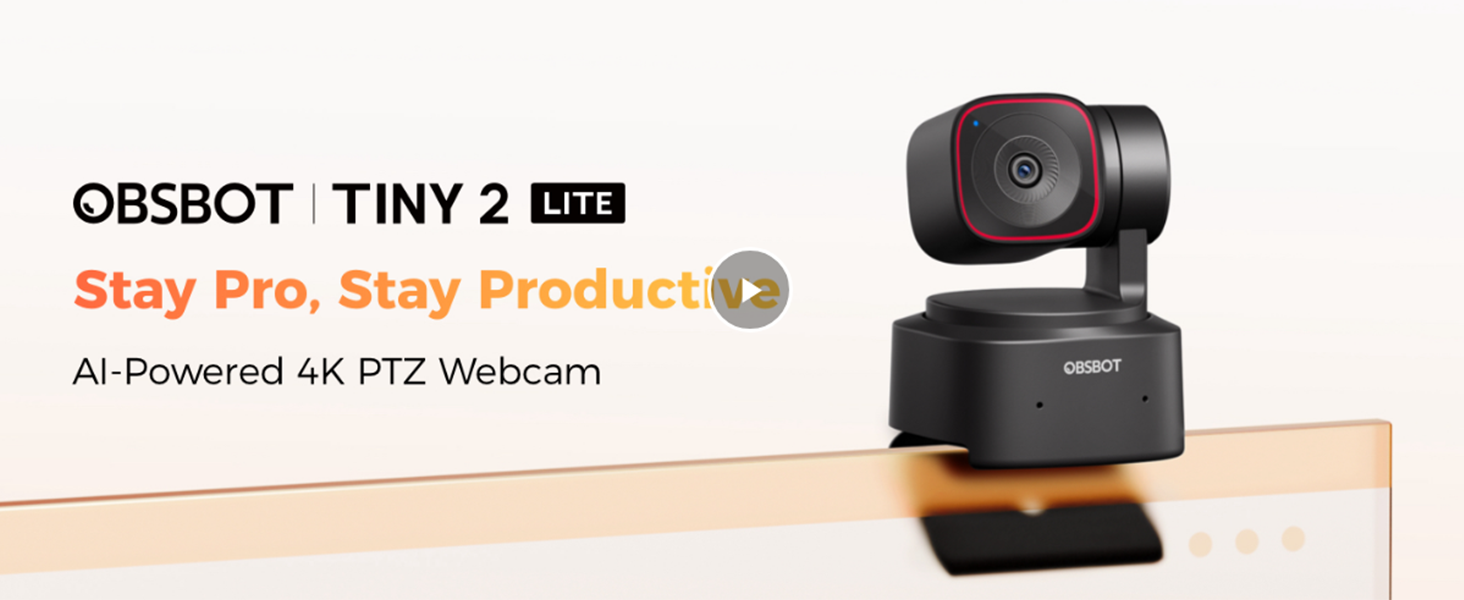 OBSBOT TINY2 Lite Webカメラ Buy OBSBOT Tiny 2 Lite AI-Powered 4K PTZ Webcam with AI Tracking