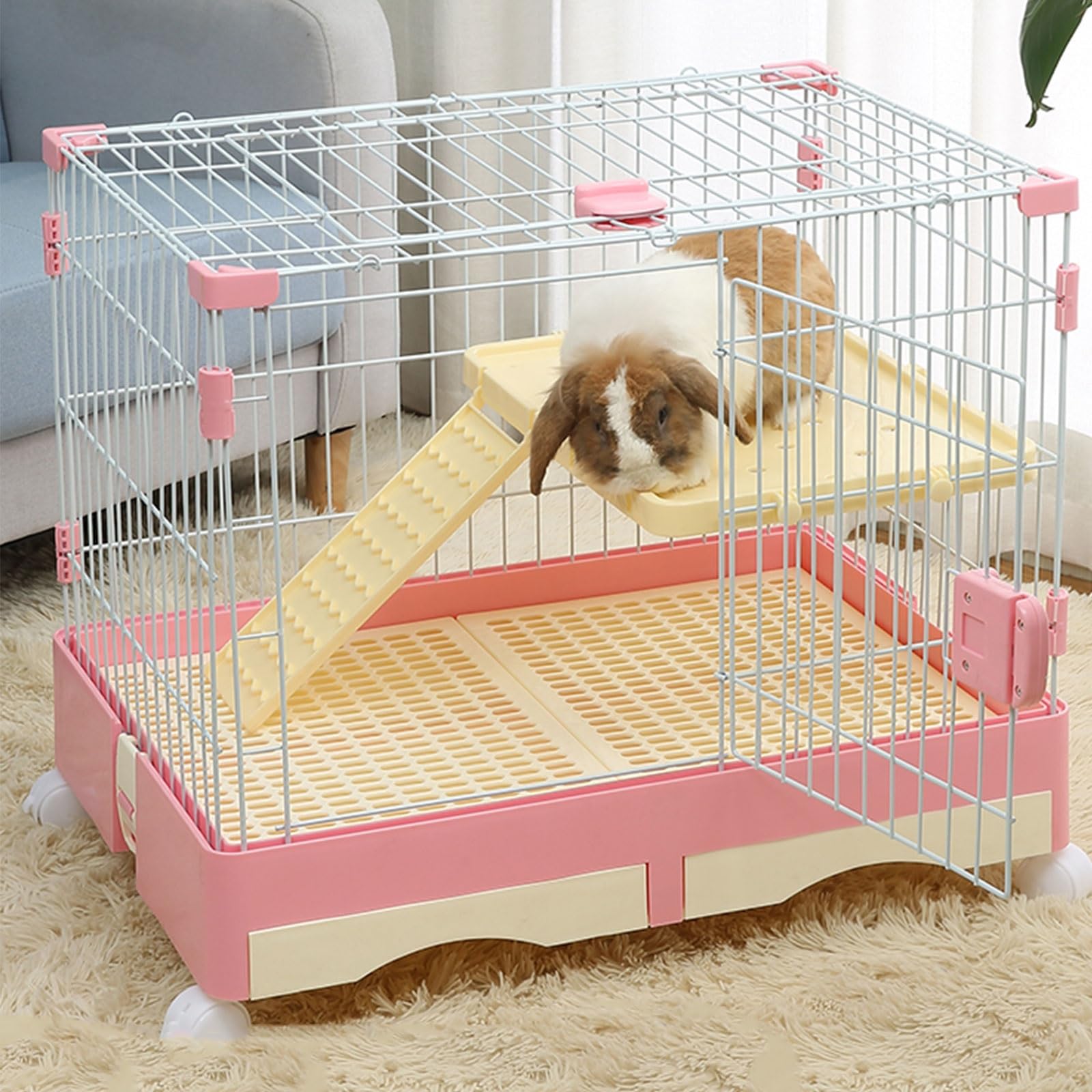 Amazon.com: RTTZBOZ Indoor Rabbit Cage, Small Animal Cage, 2-Level