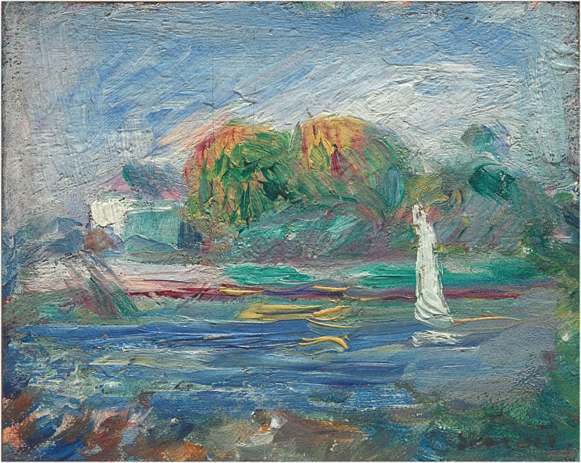ARTXLXXBN Famous Art Print Poster Vintage Wall Art Theriver by Pierre Auguste Renoir Canvas Art Poster for Home Decor 60x90cm