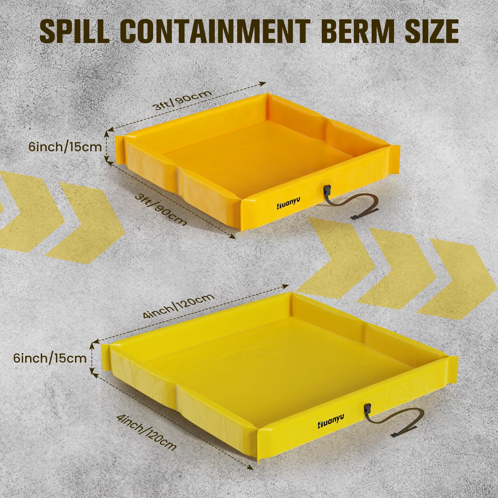 Huanyu Berm di contenimento portatile 120x120cm Piattaforma secondaria a tenuta stagna per industria petrolifera