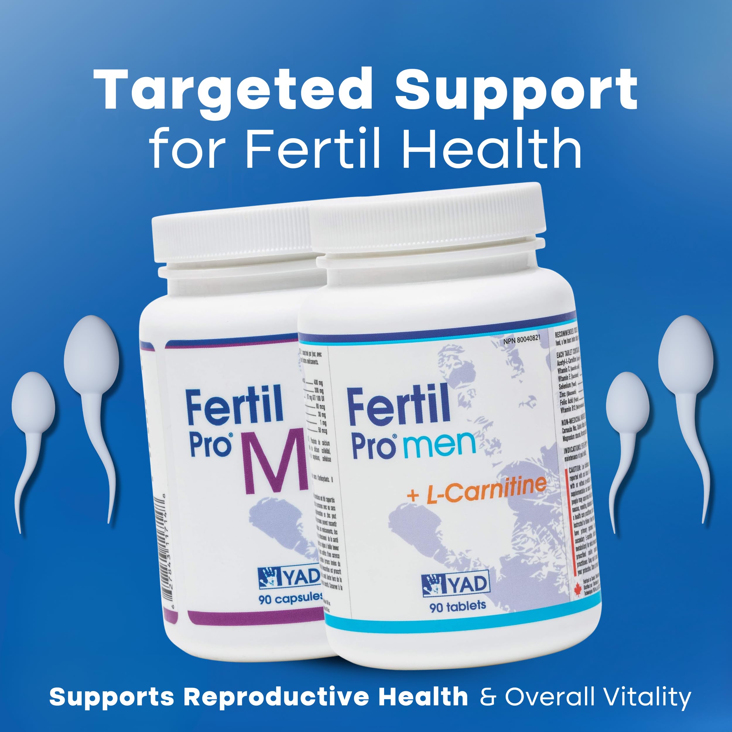 YAD-TECH Fertil Pro Combo Male Fertility Supplement, Men + MTL, 90 Days