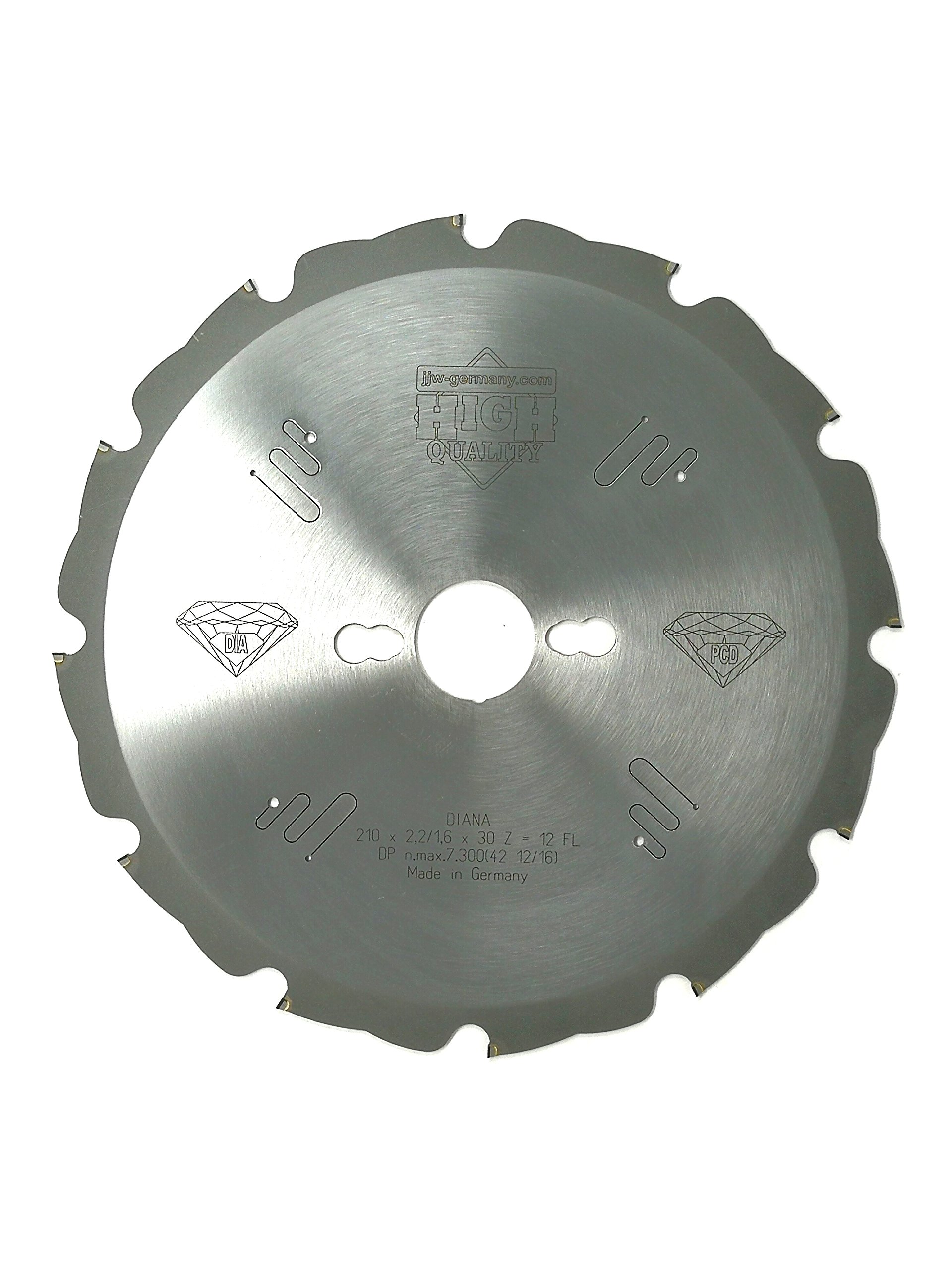 jjw de Alemania PKD – Diamante Hoja de Sierra Circular Diana – 210 x 30 z = 12 FL Low Noise, 1 pieza, 4250980691064