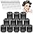 Large Hair Rollers Set - 24 Pieces with 12 Jumbo Rollers and 12 Clips for Long Thick Hair Volume (Black)