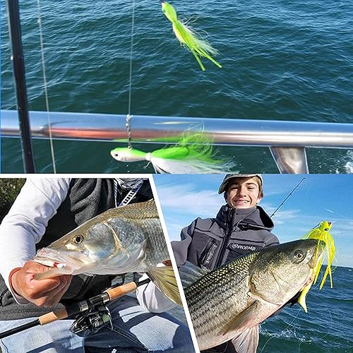 Miniatura 8 de Señuelos de pesca de agua salada, señuelos de pesca de cola de cubo para agua salada, agua dulce, surf, señuelos de pesca para lubina, platija, 5