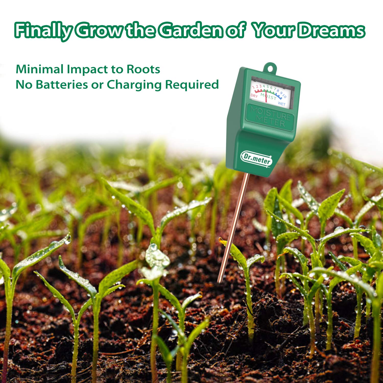 Dr.meter Soil Moisture Sensor Meter, Soil Tester Hygrometer Moisture
