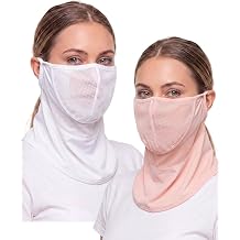 Glitopper 2 Pcs UV Sun Protection Half Face Mask Bulk Cooling Face Cover Summer Neck Gaiter for Women Cycling Outdoor Sports