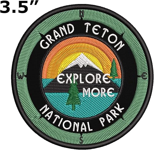 Miniatura 2 de Parque Nacional Grand Teton, Wyoming - Explora más - Parche bordado de 3.5 pulgadas para planchar o coser para vacaciones, recuerdo, viajes,