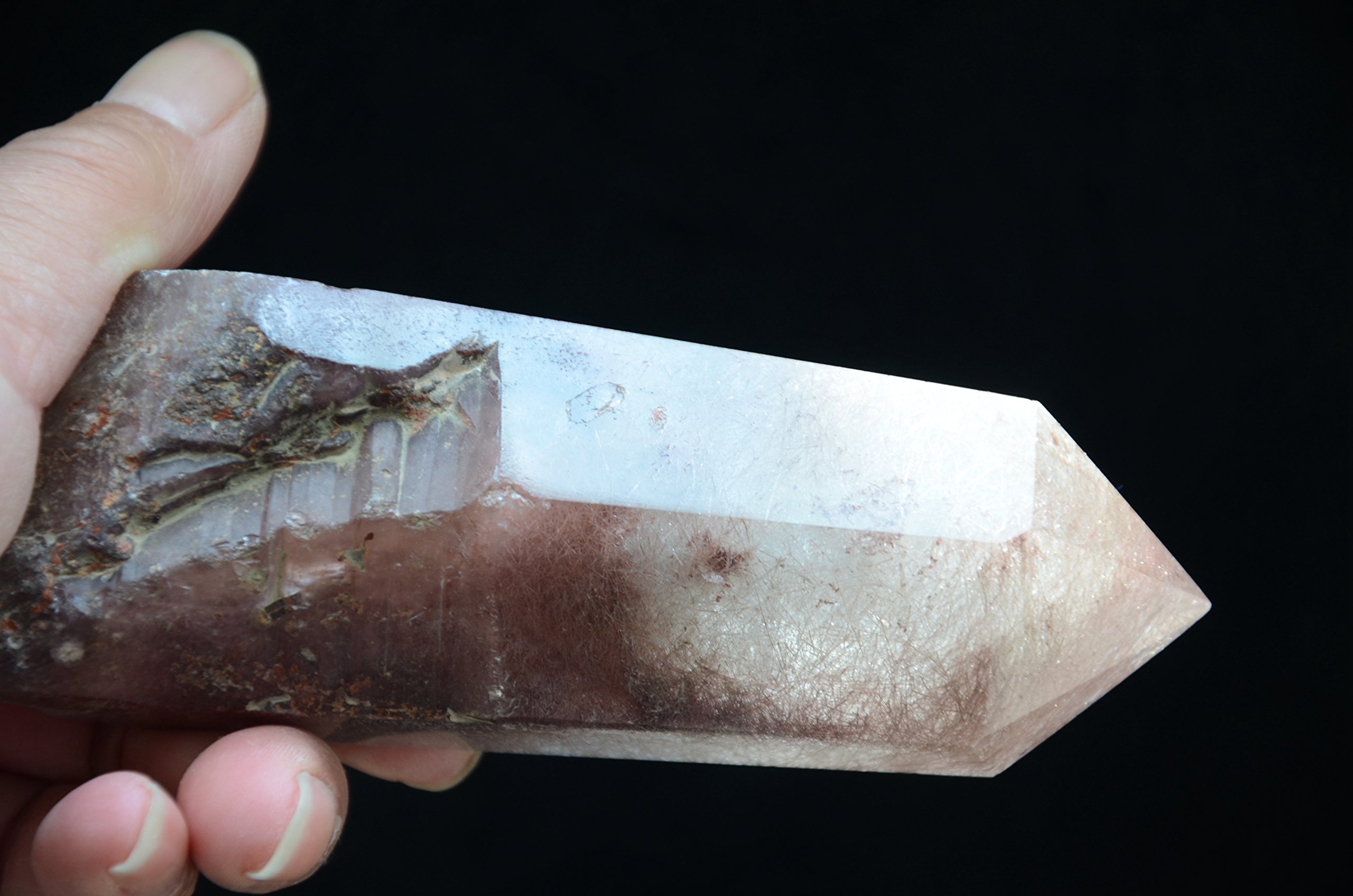 Real Tibet Himalayan High Altitude 6 Sided Single Terminated Gold Rutilated Crystal Point Quartz Wand 4.72 inch Spiritual Crystal Specimen