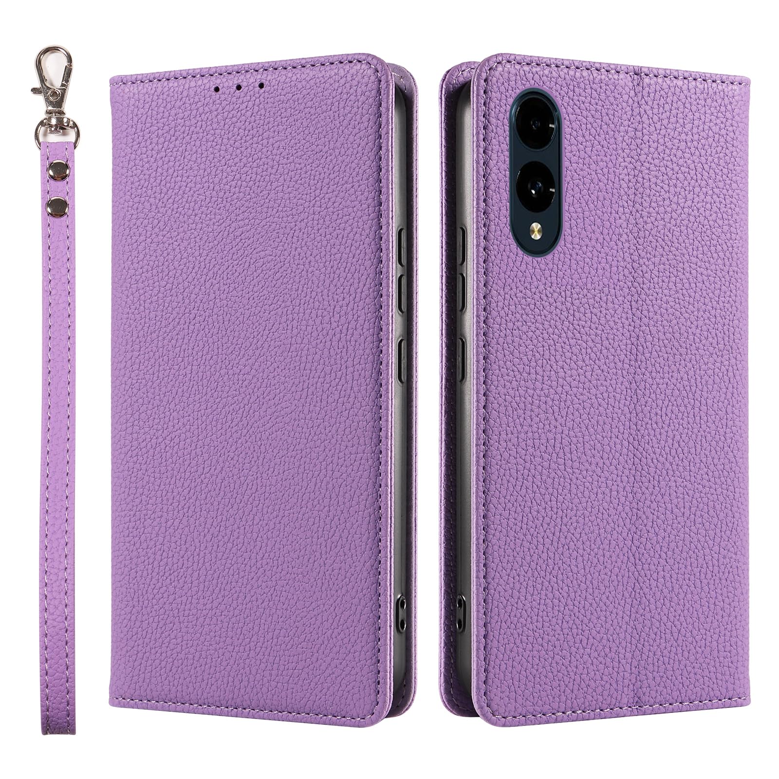 Arrows We 2用 ケース 手帳型 カード収納 Arrows F-52E用 カバー 手帳型 F-52E用 ケース 上質レザー 横置きスタンド機能 折りたたみ スマホケース arrows We2 スタンド付き FCG02用 ケース 内蔵マグネット 開閉式 スマホカバー we2 財布型耐衝撃全面保護手触りいい 指紋防止【SHANGHAO】ストラップホール付き 6.1インチ パープル