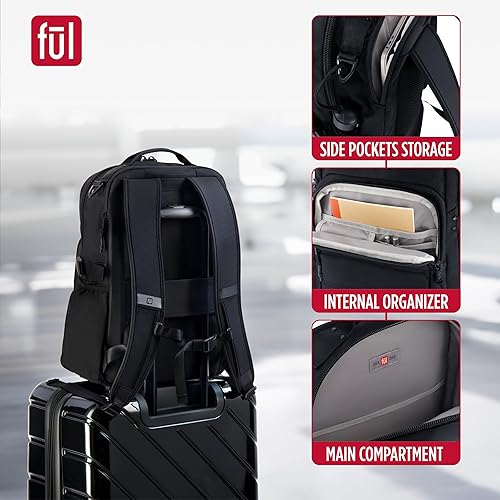Miniatura 4 de FUL Tactics Collection - Mochila para laptop de 17 pulgadas, bolsa acolchada para computadora para viajes o viajes, Negro -, Tactics Collection -