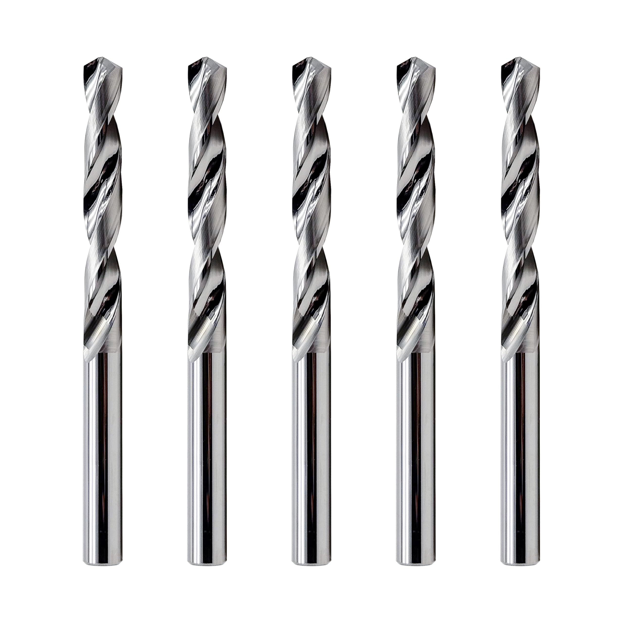 LU&MN Solid Carbide Jobber Drill Bit, 5/16" Dia, 5 Pcs