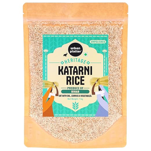 Katarni Rice (Unpolished), 1kg (Local Produce of Bihar | Artisanal Heritage Rice | Eat with dal, curries, and vegetables)