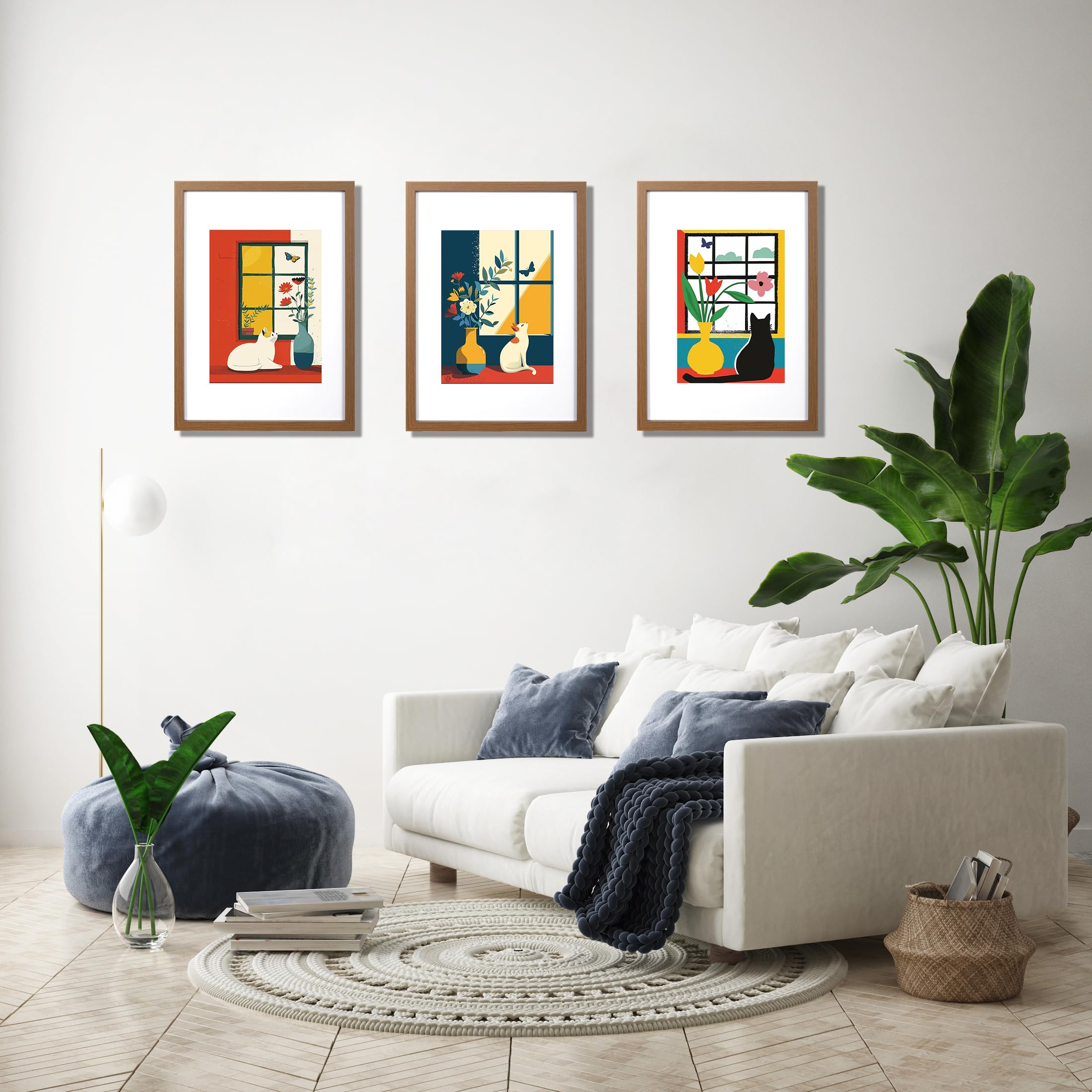 Scholar Tree A4 Brown Frame, 3 Pack A4 Picture Frame, Brown Picture Frames 21 X 29.7 cm, with Stand Tabletop or Wall Hanging - Image 2