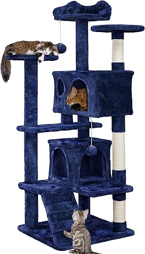 Yaheetech 51.2 pulgadas Mueble de árbol para gato Torre Muebles para que os gatos se rasquen